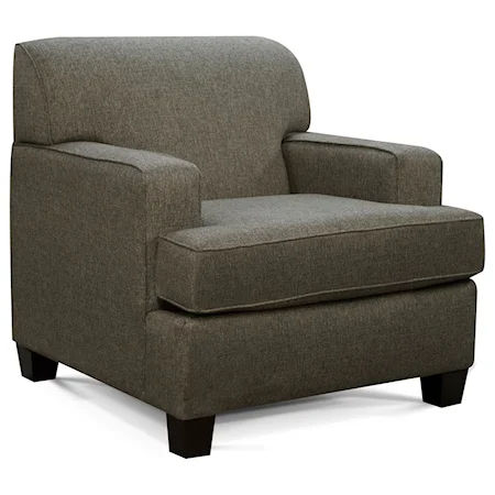 Transitional Upholstered Chair with Track Arms